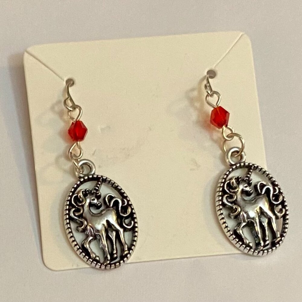 NEW silver Unicorn earrings